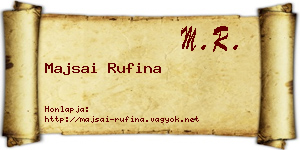 Majsai Rufina névjegykártya